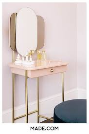 Maddie Dressing Table Pink Brass Small Vanity Table Small Dressing Table Dressing Table Design