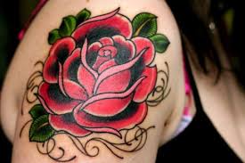 Love A Good American Traditional Style Rose Tattoo Rose Shoulder Tattoo Trendy Tattoos Traditional Rose Tattoos