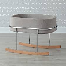 Shop Monte Modern Rocking Bassinet The Rockwell Bassinet Features A Clean Modern Design And A Mixture Of Solid Rocking Bassinet Baby Furniture Baby Bassinet