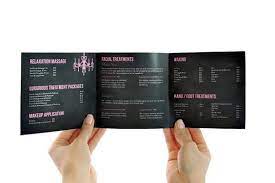 Spa Brochure Design Branding Los Angeles Spa Brochure Tease Salon Salon Menu