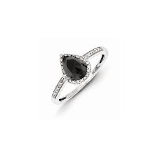 Black And White Diamond Engagement Rings Sterling Silver Black And White Diamond Teardrop Ring Goldia Com Black Diamond Ring Black Diamond Ring Engagement Black Diamond Jewelry