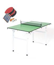 Clear up your dining room and set it up across your table, or set it up outside with a patio table, and you're all set to go! Games 1 Set Mini Table Tennis Desktop Ping Pong Table For Kids Birthday Toys Gift Modern Manufacture Games