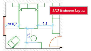 This type of layout provides space to move around the room and, at the same time, have enough storage space. 3x3 Meters Bedroom Layout Planning A Small Room My Lovely Home