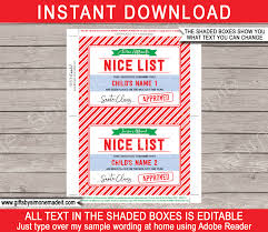 The santa naught or nice list printable certificate: Santa S Nice List Certificate Template Approved By Santa Claus