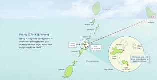 The island of saint vincent is 29 kilometres (18 mi) long and 18 kilometres (11 mi) wide and is located 160 kilometres (99 mi) west of barbados. Bequia St Vincent And The Grenadines Map