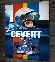 Decorative Metal Plate Francois Cevert Pilot And Champion Of Formula 1 Tyrrell Steve Mcqueen Le Mans Formula 1 Jackie Stewart