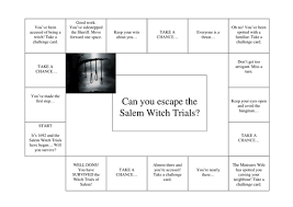 Salem witch trials board game. Salem Board Game Teaching Resources