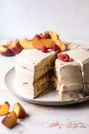 Peach Ricotta Layer Cake With Browned Butter Buttercream Half Baked Harvest Recipe Desserts Dessert Recipes Eat Dessert