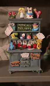 Alice in Wonderland theme dollhouse hutch creation