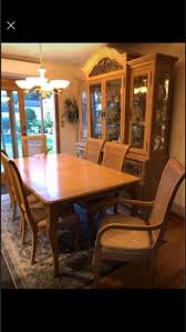 Each chair is complete with webbed seat suspension, foam seat cushion and protective floor glides. Thomasville Dining Room Set Solid Wood With 6 Cain Back Chairs Was 6500 New For Sale In Massapequa Park Ny 5miles Buy And Sell