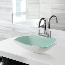 miligore modern glass vessel sink