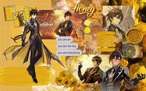 Find genshin impact wallpapers hd for desktop computer. ð'–ð'Ÿð'–ð'  ã‚· On Twitter Zhongli Genshin Impact Yellow Aesthetic Desktop Wallpaper