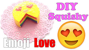 You only need one cake mix to make this guy, which makes him super cheap. Easy Emoji Rainbow Cake Squishy Tutorial Make Up Sponge Youtube