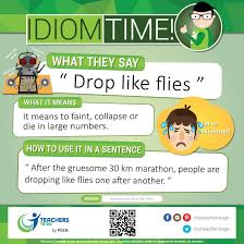 Idioms Drop Like Fly Idioms And Phrases Idioms English Idioms