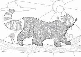 Download and print these animal, panda coloring pages for free. Printable Red Panda Coloring Page Instant Download Adult Etsy