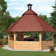 Grillkota Pavillon Dacheindeckung Wahlbar Inkl Grillanlage Ca 9m Rote Schindel Amazon De Garten Grillhutte Pavillon Dacheindeckung