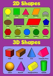 2d Shapes 3d Shapes Childrens Basic Wall Chart Educational Numeracy Childs Poster Art Print Wallchart