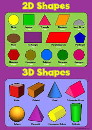 2d shapes 3d shapes childrens basic wall chart educational numeracy childs poster art print wallchart