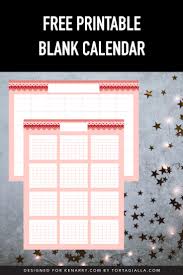 This simple free printable 2020 monthly calendar is available in 3 sizes: Free Printable Blank Calendar Templates Ideas For The Home