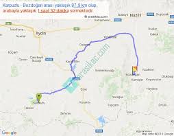Aydın ilinden bozdoğan ilçesine olan mesafe kilometre olarak hesaplanmıştır. Karpuzlu Bozdogan Arasi Kac Km Saat