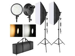 Neewer Led Softbox Lighting Kit 20x28 Inches Softbox 48w Dimmable 2 Color Temperature Led Light Head With Battery Compartment And Light Stand For Indoor Outdoor Photography Battery Not Included Newegg Com