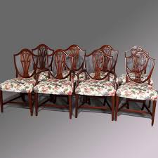Dining side chairs set of 2 solid wood chair seat heavy duty metal frame x back for kitchen restaurant dining room cafe bistro, silla de comedor 4.6 out of 5 stars 281 $209.99 $ 209. Mahogany Shield Back Dining Chairs Set Of 8 Hickory Chair Co L30735ec Dining Chairs Dining Room Furniture