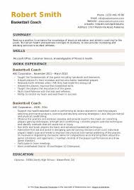 Basketball Coach Resume Samples Qwikresume