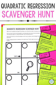 Quadratic Regression Scavenger Hunt Activity In 2020 Quadratics Algebra Worksheets Algebra Resources