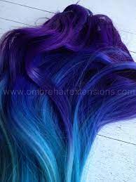 Purple Blue Hair Extensions Purple Ombre Dip Dye Blue Burning Man Fantasy Fest Festival Hair 7 Pieces 18 Blue Purple Hair Blue Hair Dyed Hair Men
