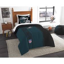 Single Piece Nfl Philadelphia Eagles Twin Comforter Midnight Green Silver Black White Sports Fan Bedding Football Themed Featuring Team Logo Eagles Merchan