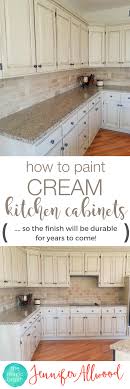 After removing the hardware, we recommend that the cabinets be thoroughly cleaned with a good cleaner degreaser to remove all grease and oils that normally buildup on kitchen cabinetry over time. How To Paint Cream Kitchen Cabinets So The Finish Will Be Durable Cabinet Painting Tips From Themagicbru Kitchen Design Kitchen Remodel Cream Kitchen Cabinets