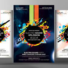 electro future flyer poster templates ポスター チラシ テンプレート