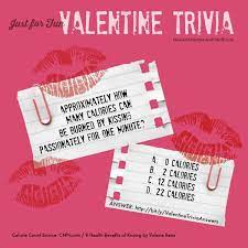 Oct 25, 2021 · valentine's day is one of the most popular occasions all over the world, which is why valentine's day trivia questions are relatable to almost everyone. Valentine Trivia