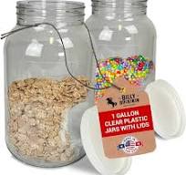 Amazon.com: 1 Gallon Large Plastic Jars with Lids (2 Pack ...
