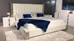 As much as the square footage of this bedroom is limited, i guess is this bedroom might not be contemporary in design, but look at how comfortable this space looks! Tavi Modern White Gold Bedroom Set Jubilee Furniture Youtube
