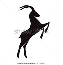 Black And White Goat Vector Black Silhouette Vector Goat Icon For Logo Calendar Or Zodiac Signs With A Long Horned Goat Prancing And Rearing Silhouette Vector Black Silhouette Farm Logo
