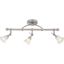 Glomar 26 75 In Brushed Nickel Fixed Track Lighting Bar With Directional Heads Hd 4154 The Home Depot