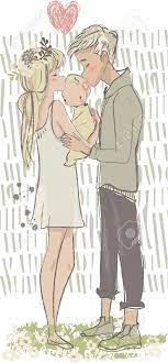 Dessin de couple graphique pour les plus doués en dessin. Couple Dessin Anime Vecteur Mignon Avec Le Nouveau Ne Mignon Clip Art Libres De Droits Vecteurs Et Illustration Image 64813430