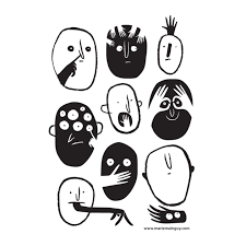 Visages By Mariemainguy Grafische Illustratie Illustratie Dingen Om Te Tekenen
