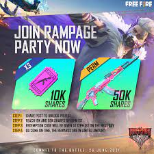 Free fire has prepared tons of rewards during the event period — anything you can think of! Garena Free Fire Survivors Day 4 Of The Rampageparty Is Here Join The Rampage Party Giveaway Now And Stand A Chance To Win 3x Weapon Royale Voucher And Water Balloon Ak