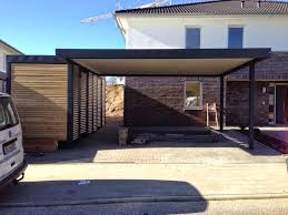 Carport Metall Und Holz Mit Gerateraum Pergola Outdoor Decor Outdoor