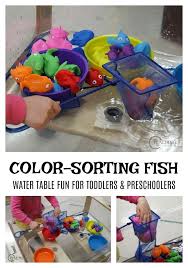 Fun Color Sorting Fish Sensory Bin Ocean Theme Preschool Fish Activities Lesson Plans For Toddlers