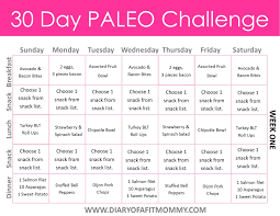 30 Day Paleo Challenge Diary Of A Fit Mommy 30 Day Paleo Challenge Paleo Challenge Free Meal Planning Printables