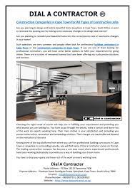 Get the information you need now. Construction Companies In Cape Town For All Types Of Construction Jobs By Dial A Contractror Issuu
