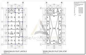 1.2 menentukan syarat dan panjang bentang lx adalah bentang arah memendek dan ly adalah bentang arah memanjang. Download Gambar Kerja Denah Rencana Balok Plat Lantai 2 Dan Dak Atap Indie Architect