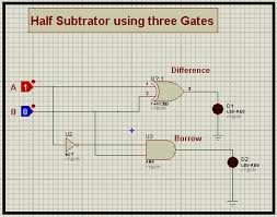 The nand gate performs the logical nand operation. Half Subtractor In Proteus Isis The Engineering Projects