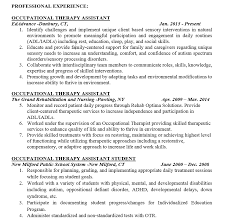 occupational therapy assistant resumes