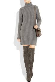 Anthracite Knitted Cashmere Turtleneck Sweater Dress Michael Kors Sweater Dress Turtleneck Sweater Dress Cashmere Turtleneck Sweaters
