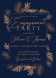 Wedding Invitation Cards Embossing Gold Foil Herbal Greenery Navy Blue Pdf 5x7 In Wedding Invitation Maker Wedding Invitation Maker Invitation Cards Invitation Maker