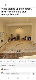 Someone found a giant monopoly board under a carpet. Bolter Bunny Games Posts Facebook